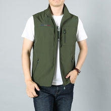 Load image into Gallery viewer, MAIDANGDI Men&#39;s Waistcoat  Jackets Vest 2020 Summer New Solid Color Stand Collar  Climbing Hiking Work Sleeveless With Pocket
