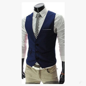 2020 New Arrival Dress Vests For Men Slim Fit Mens Suit Vest Male Waistcoat Gilet Homme Casual Sleeveless Formal Business Jacket