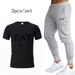 Men Sportswear Cotton Gym Sport Suits Quick Dry Running Sets Clothes Sports Jogging Training Fitness Tracksuits Set homme