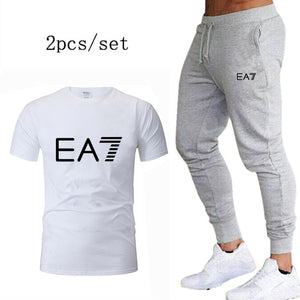 Men Sportswear Cotton Gym Sport Suits Quick Dry Running Sets Clothes Sports Jogging Training Fitness Tracksuits Set homme