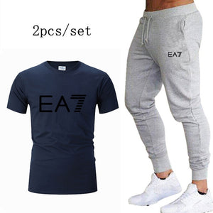 Men Sportswear Cotton Gym Sport Suits Quick Dry Running Sets Clothes Sports Jogging Training Fitness Tracksuits Set homme