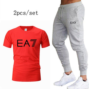 Men Sportswear Cotton Gym Sport Suits Quick Dry Running Sets Clothes Sports Jogging Training Fitness Tracksuits Set homme