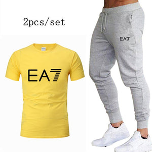 Men Sportswear Cotton Gym Sport Suits Quick Dry Running Sets Clothes Sports Jogging Training Fitness Tracksuits Set homme