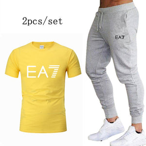 Men Sportswear Cotton Gym Sport Suits Quick Dry Running Sets Clothes Sports Jogging Training Fitness Tracksuits Set homme