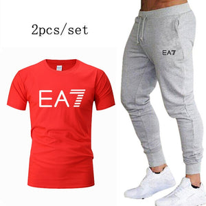 Men Sportswear Cotton Gym Sport Suits Quick Dry Running Sets Clothes Sports Jogging Training Fitness Tracksuits Set homme