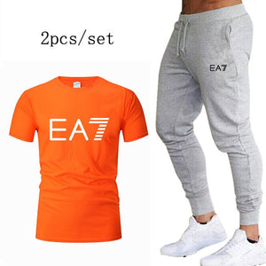 Men Sportswear Cotton Gym Sport Suits Quick Dry Running Sets Clothes Sports Jogging Training Fitness Tracksuits Set homme