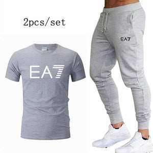 Men Sportswear Cotton Gym Sport Suits Quick Dry Running Sets Clothes Sports Jogging Training Fitness Tracksuits Set homme